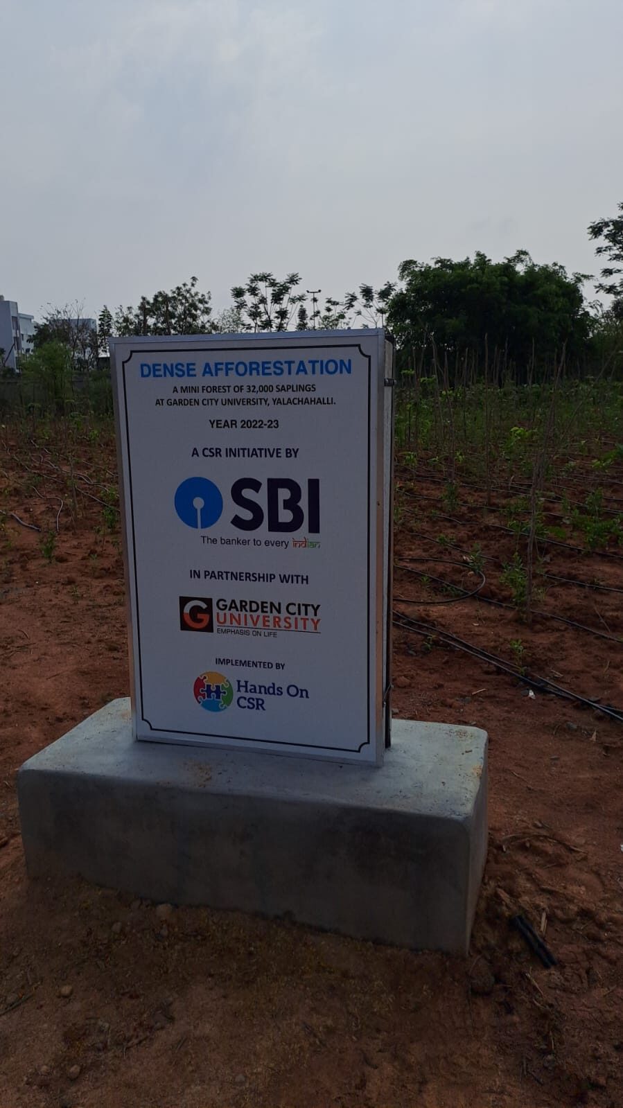 Project signage at the plantation site
